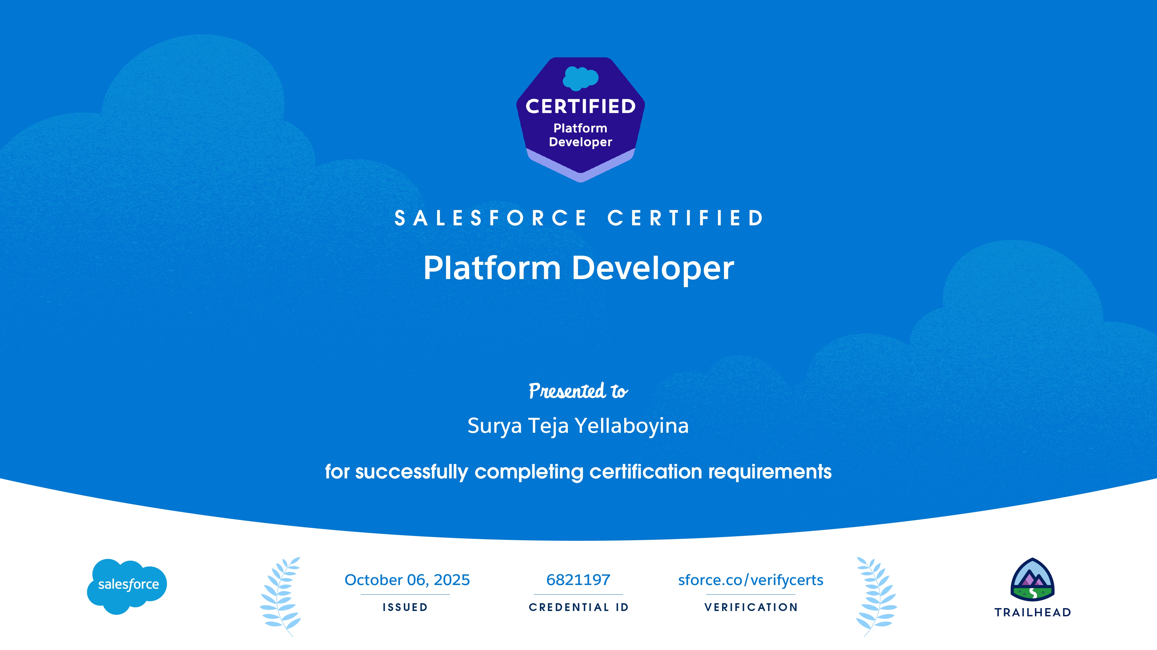 Salesforce PD1 Certificate